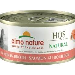 Clearance HQS Natural Salmon in Broth Grain-Free Canned Cat Food Wet Food Cans, Pouches, Tetra Paks, Etc.