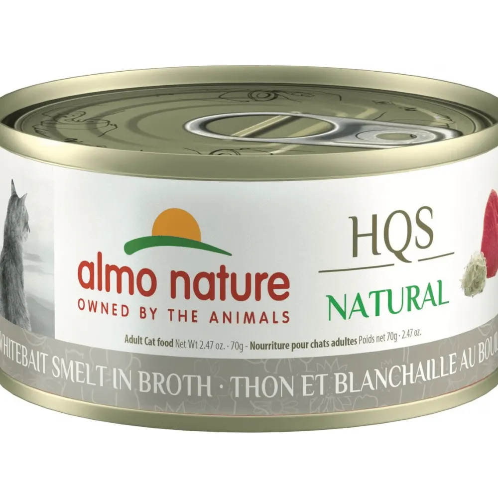 Online HQS Natural Tuna & Whitebait Smelt in Broth Grain-Free Canned Cat Food Wet Food Cans, Pouches, Tetra Paks, Etc.