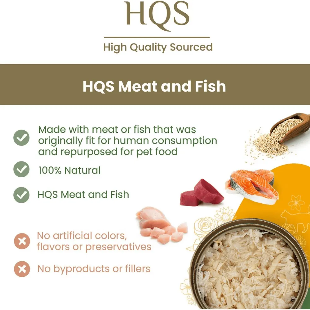 Online HQS Natural Tuna & Whitebait Smelt in Broth Grain-Free Canned Cat Food Wet Food Cans, Pouches, Tetra Paks, Etc.