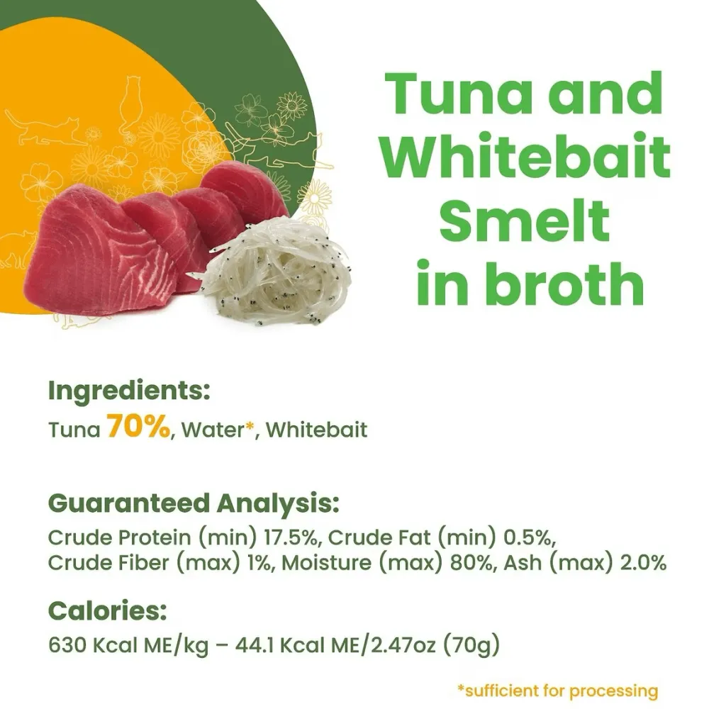 Online HQS Natural Tuna & Whitebait Smelt in Broth Grain-Free Canned Cat Food Wet Food Cans, Pouches, Tetra Paks, Etc.