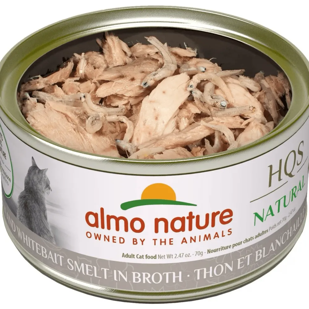 Online HQS Natural Tuna & Whitebait Smelt in Broth Grain-Free Canned Cat Food Wet Food Cans, Pouches, Tetra Paks, Etc.