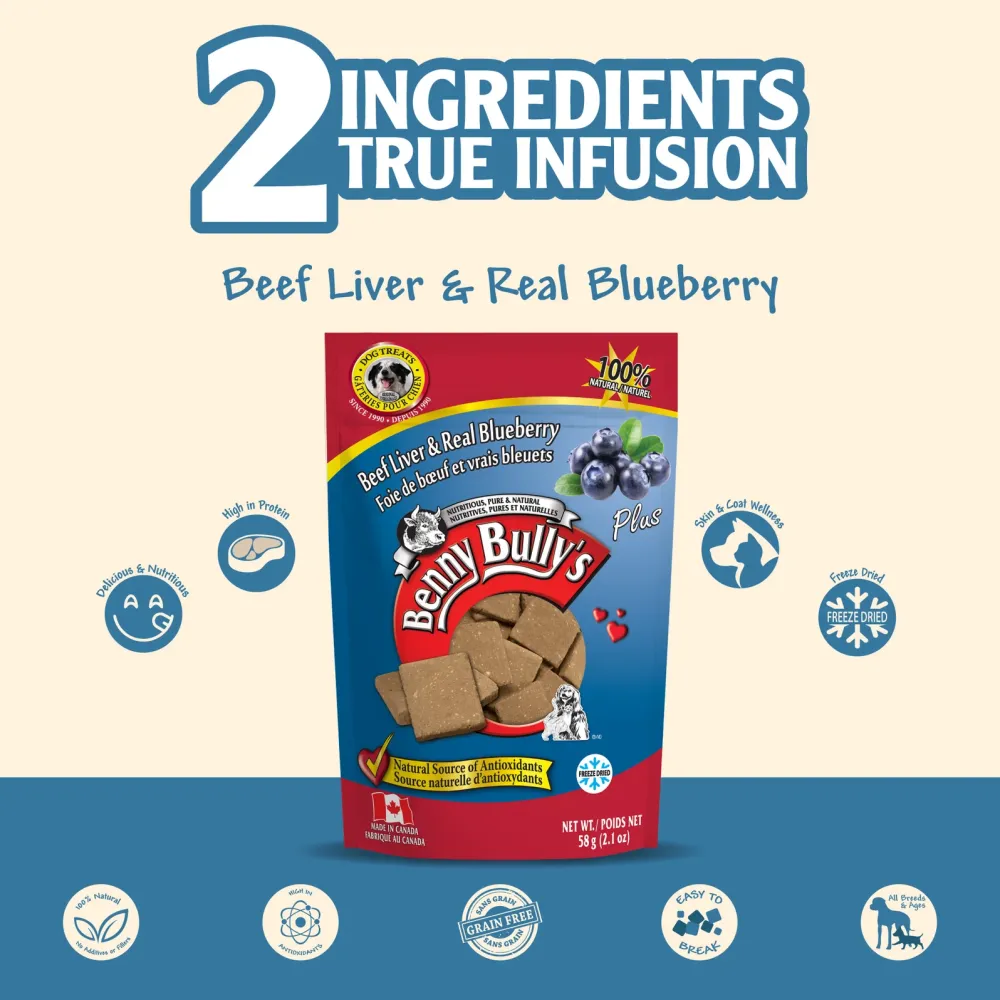 Fashion Benny Bullys Beef Liver Plus Real Blueberry Treats Treats & Chews