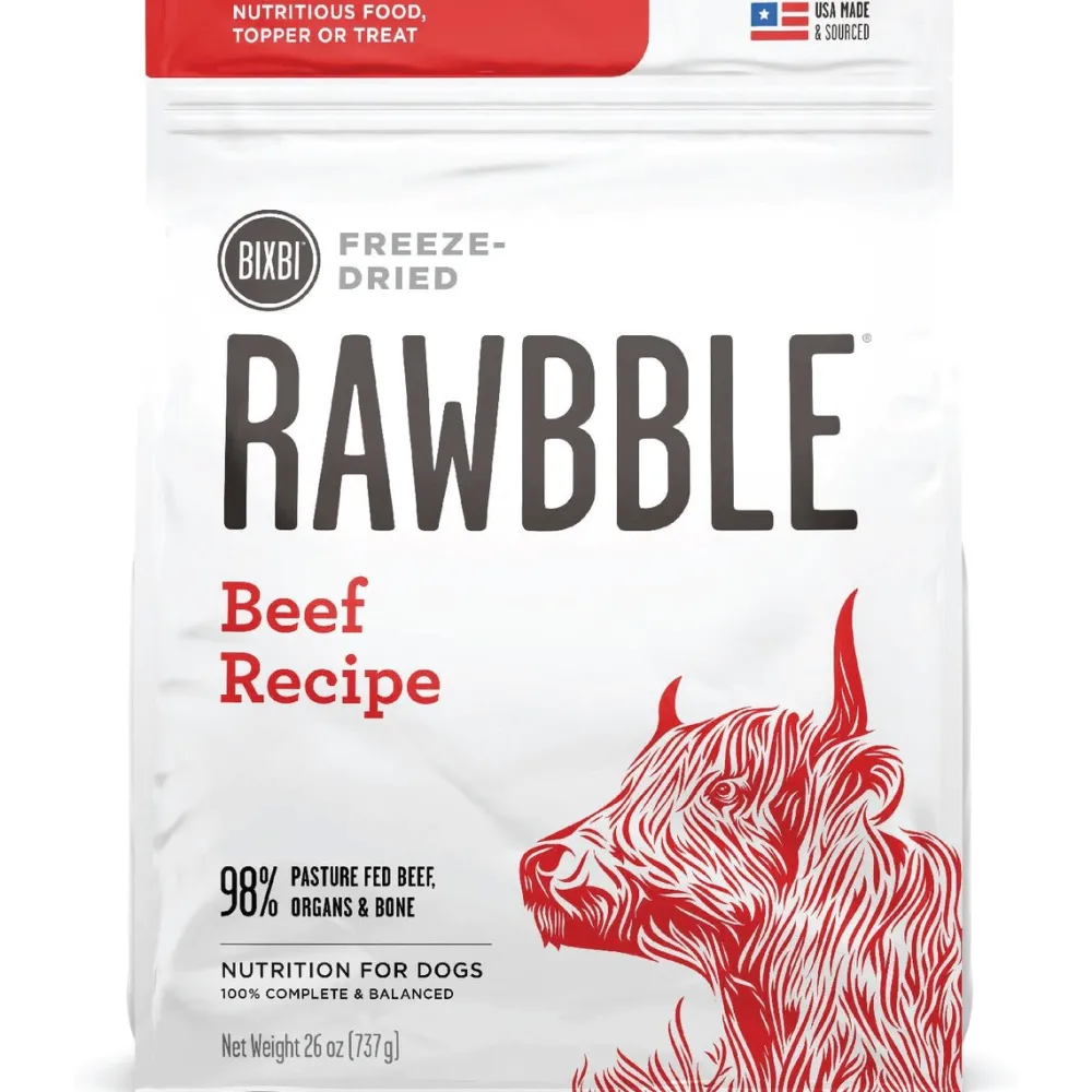 New Rawbble Beef Recipe Grain-Free Freeze-Dried Dog Food Food Dry, Wet, Freeze Dried, Etc.