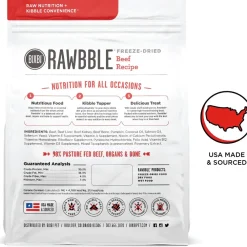 New Rawbble Beef Recipe Grain-Free Freeze-Dried Dog Food Food Dry, Wet, Freeze Dried, Etc.