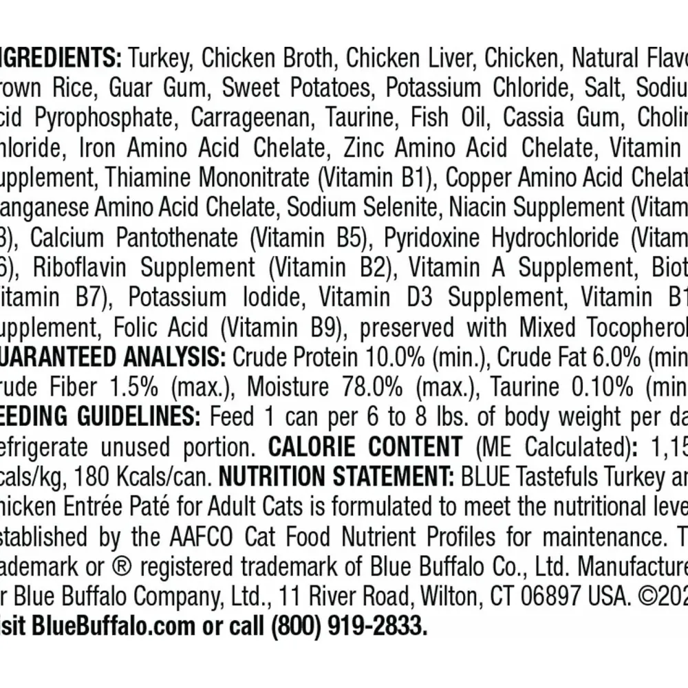 Clearance Tastefuls Adult Turkey And Chicken Entree Pate Wet Food Cans, Pouches, Tetra Paks, Etc.