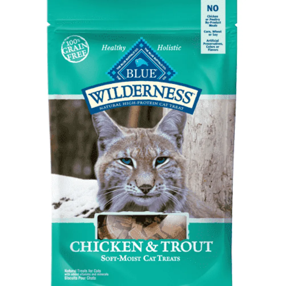 Hot Wilderness Cat Treats Chicken & Trout Treats Crunchy, Soft, Lickable, Etc.