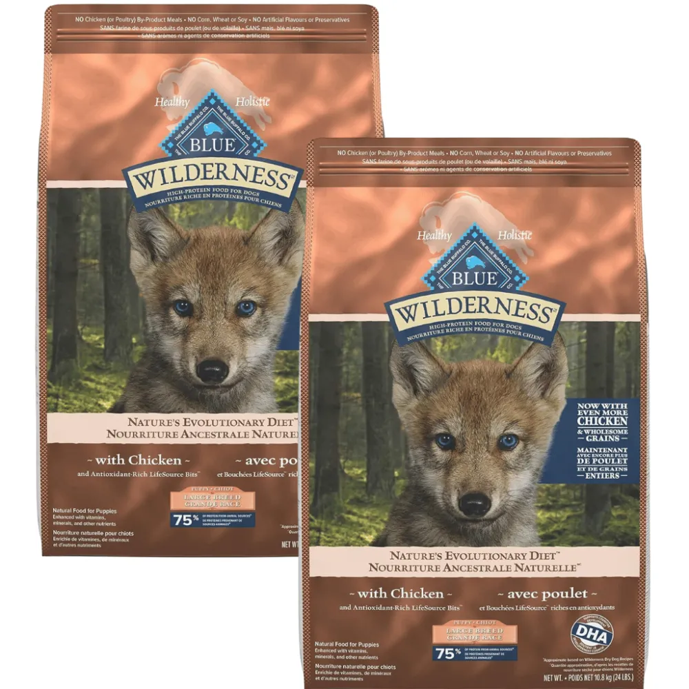 Sale Wilderness More Meat & Wholesome Grains Natural Dry Dog Food Large Breed Puppy Chicken Food Dry, Wet, Freeze Dried, Etc.