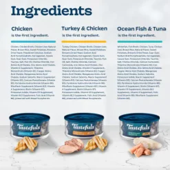 New Blue Tastefuls Chicken, Turkey & Chicken, Ocean Fish & Tuna Pate Variety Pack Wet Food Cans, Pouches, Tetra Paks, Etc.