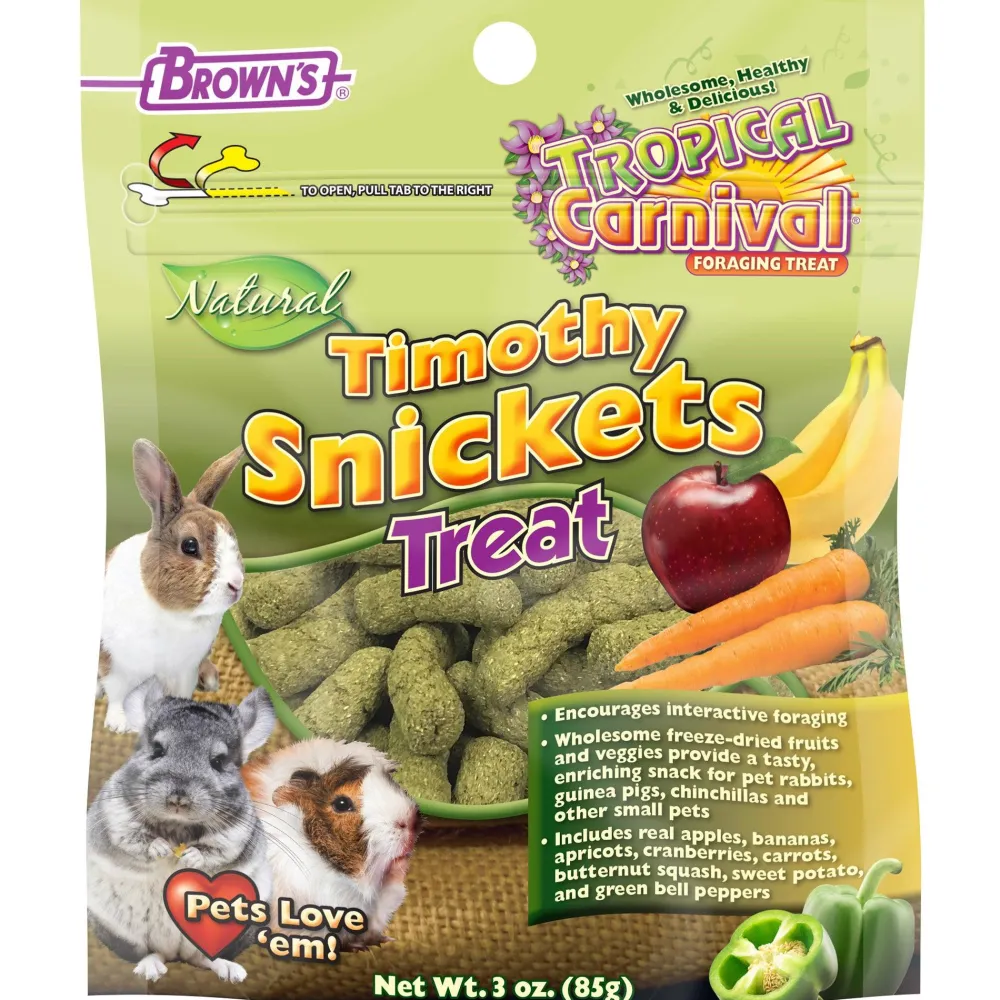 Outlet Brown's Tropical Carnival Natural Timothy Snickets Rabbit, Guinea Pig, Chinchilla Treats Shop Small Animal Find All Of The Essentials
