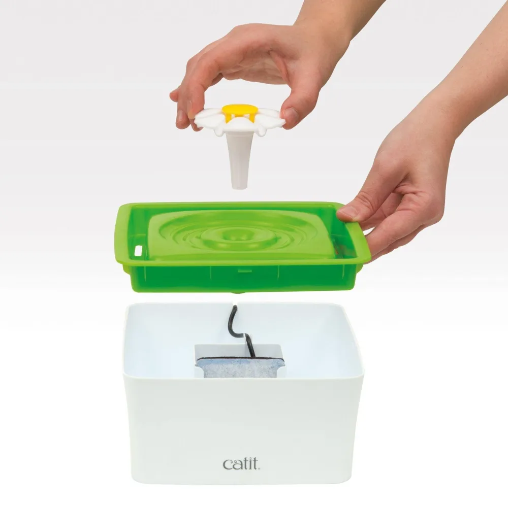 Fashion 2.0 Mini Drinking Flower Fountain Supplies Collars, Scratchers, Toys, Etc.