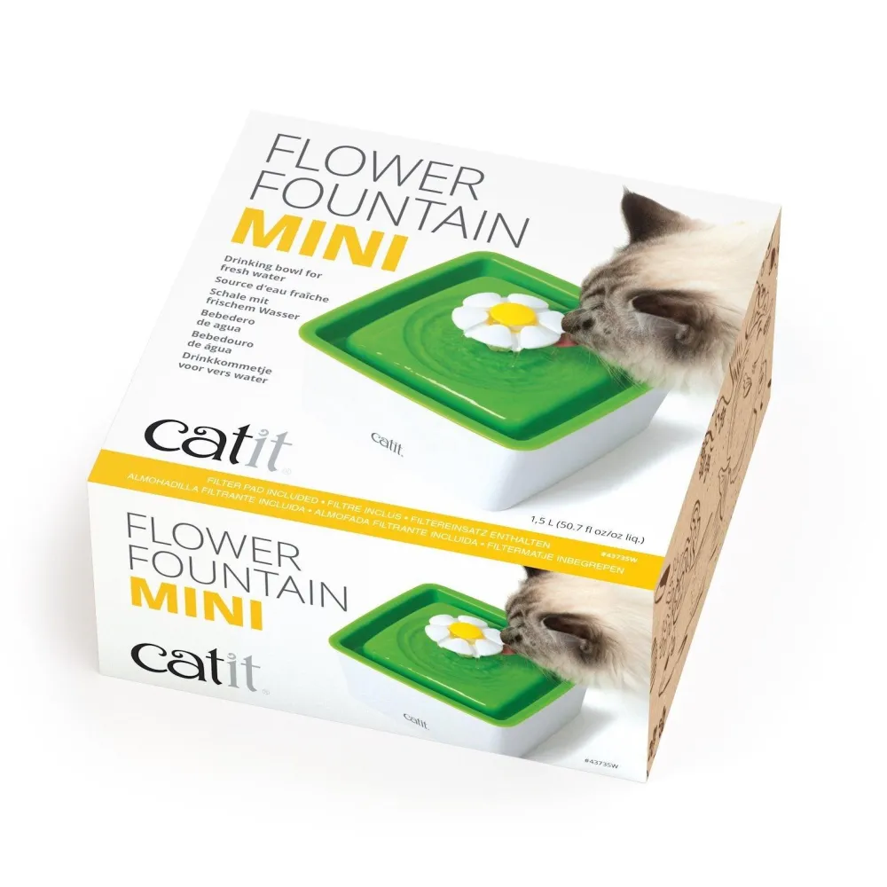 Fashion 2.0 Mini Drinking Flower Fountain Supplies Collars, Scratchers, Toys, Etc.