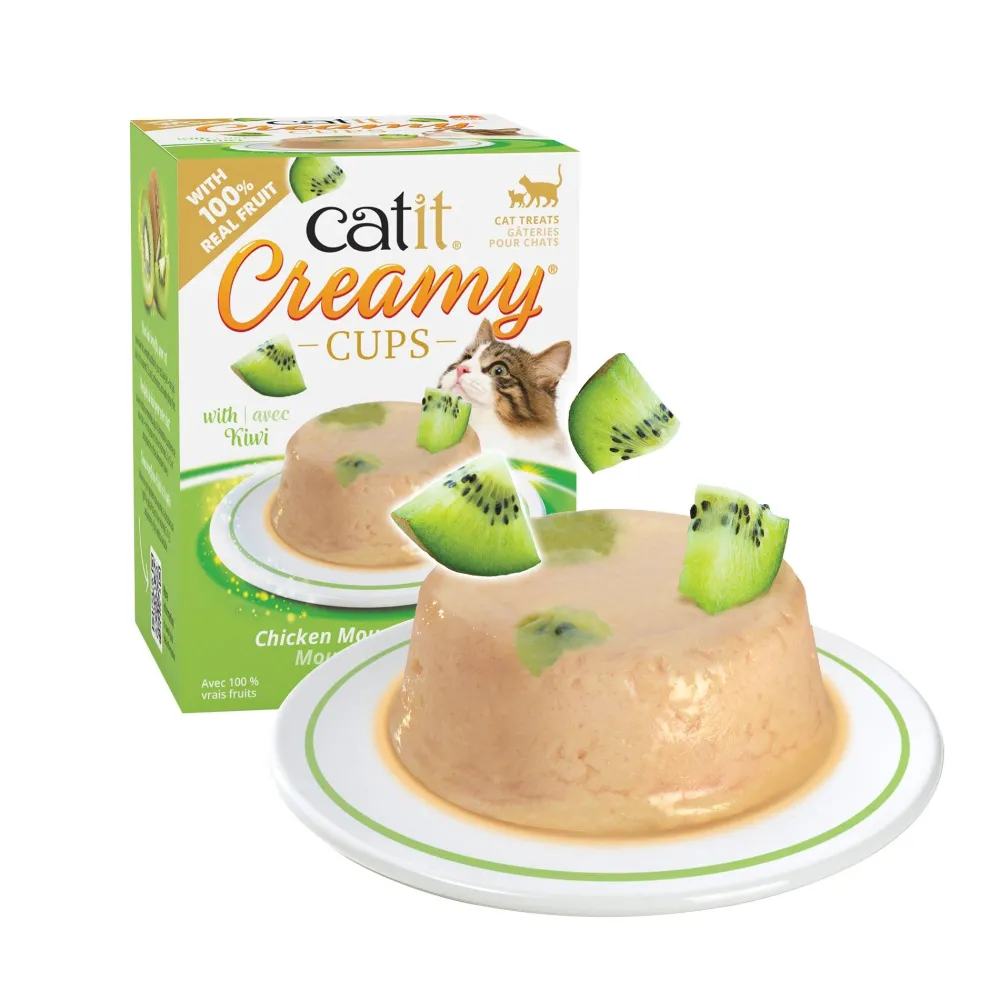Best Creamy Cups Chicken Mousse with Kiwi Treats Crunchy, Soft, Lickable, Etc.