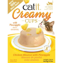 Clearance Creamy Cups Chicken Mousse with Pineapple Treats Crunchy, Soft, Lickable, Etc.