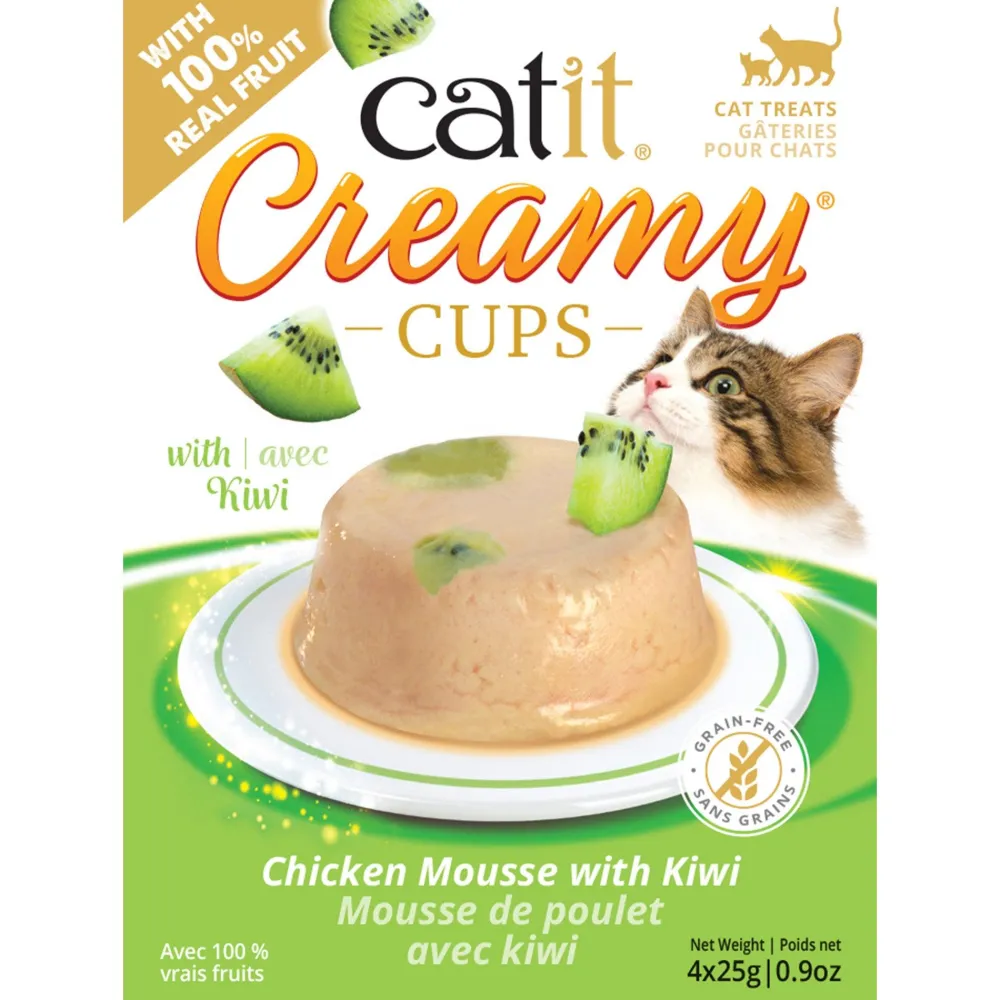 Best Creamy Cups Chicken Mousse with Kiwi Treats Crunchy, Soft, Lickable, Etc.