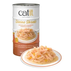 Clearance Divine Shreds Chicken, Salmon & Pumpkin In Jelly 4 Pack Wet Food Cans, Pouches, Tetra Paks, Etc.