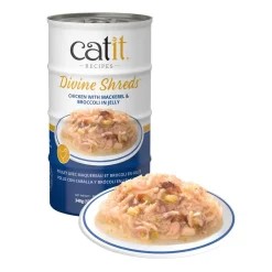 Outlet Divine Shreds Chicken, Mackerel & Broccoli In Jelly 4 Pack Wet Food Cans, Pouches, Tetra Paks, Etc.