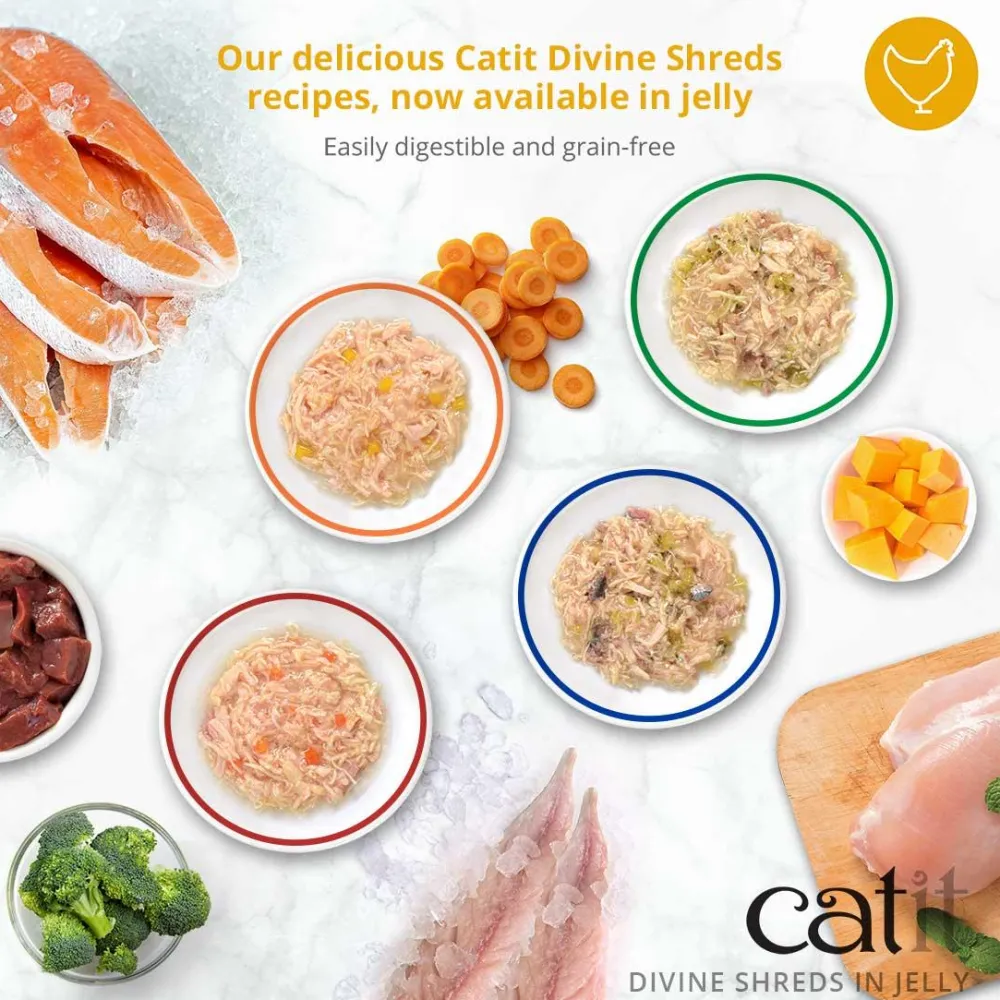 Sale Divine Shreds Chicken, Tuna & Carrot In Jelly 4 Pack Wet Food Cans, Pouches, Tetra Paks, Etc.