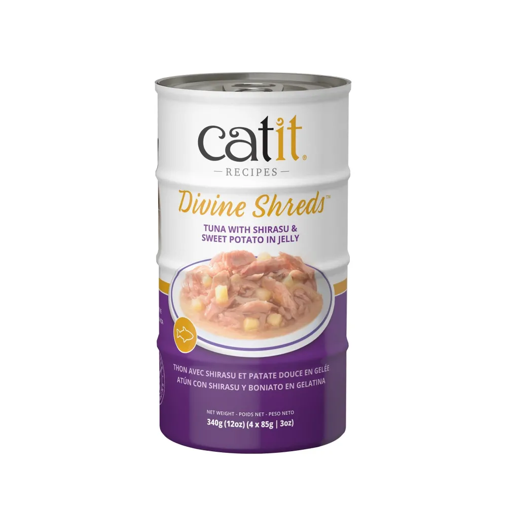 Online Divine Shreds Tuna, Shirasu & Sweet Potato In Jelly 4 Pack Wet Food Cans, Pouches, Tetra Paks, Etc.