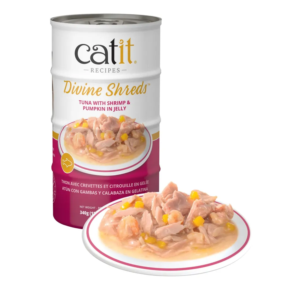 Hot Divine Shreds Tuna, Shrimp & Pumpkin In Jelly 4 Pack Wet Food Cans, Pouches, Tetra Paks, Etc.