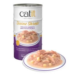 Online Divine Shreds Tuna, Shirasu & Sweet Potato In Jelly 4 Pack Wet Food Cans, Pouches, Tetra Paks, Etc.