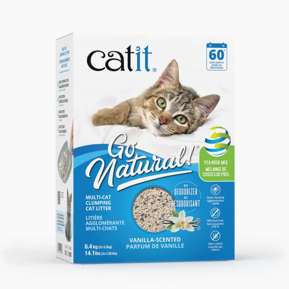 Fashion Go Natural Pea Husk Multi-Cat Clumping Litter Vanilla Scented Supplies Collars, Scratchers, Toys, Etc.