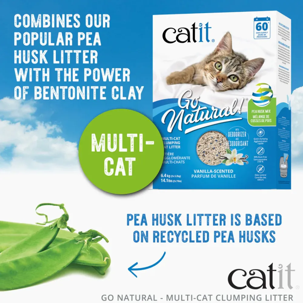 Fashion Go Natural Pea Husk Multi-Cat Clumping Litter Vanilla Scented Supplies Collars, Scratchers, Toys, Etc.