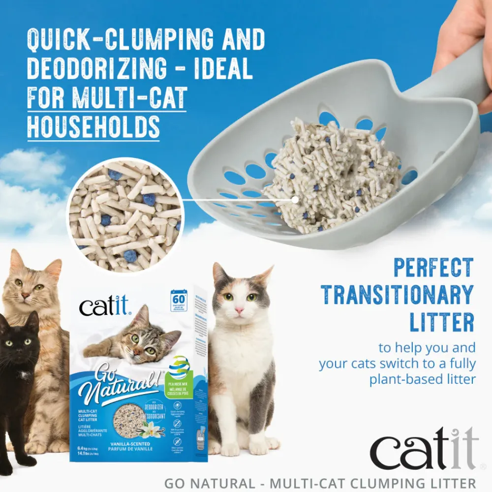 Fashion Go Natural Pea Husk Multi-Cat Clumping Litter Vanilla Scented Supplies Collars, Scratchers, Toys, Etc.