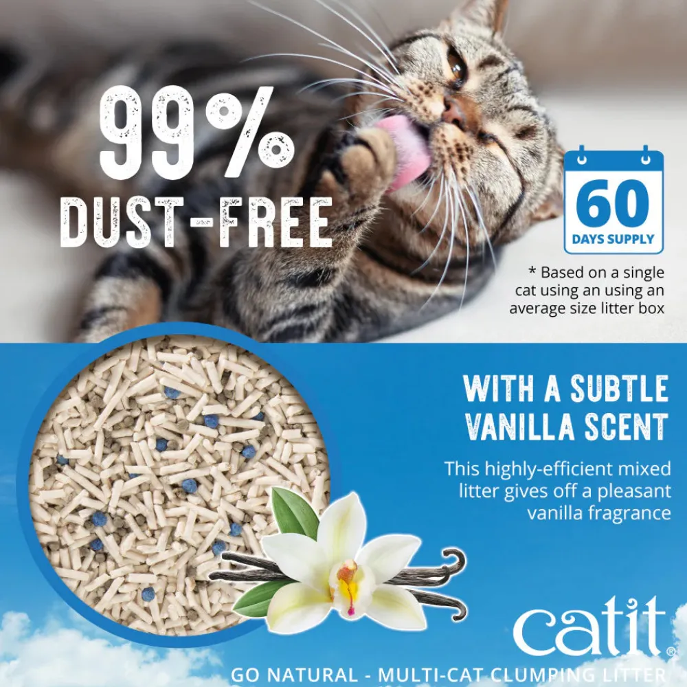 Fashion Go Natural Pea Husk Multi-Cat Clumping Litter Vanilla Scented Supplies Collars, Scratchers, Toys, Etc.