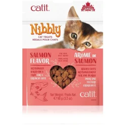 New Nibbly Cat Treats Salmon Flavor Treats Crunchy, Soft, Lickable, Etc.