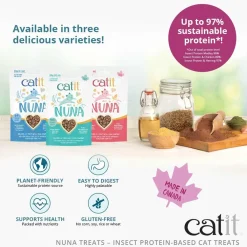 New Nuna Cat Treat Insect Protein Medley Treats Crunchy, Soft, Lickable, Etc.