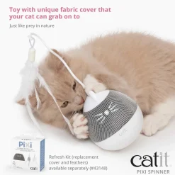 Fashion Pixi Spinner Electronic Cat Toy White & Blue Supplies Collars, Scratchers, Toys, Etc.