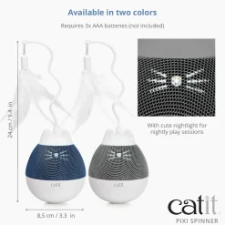Fashion Pixi Spinner Electronic Cat Toy White & Blue Supplies Collars, Scratchers, Toys, Etc.
