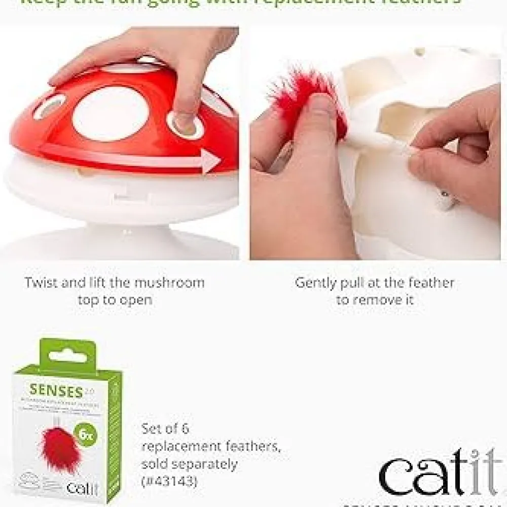 Clearance Senses 2.0 Mushroom Replacement Feather 6 count Supplies Collars, Scratchers, Toys, Etc.