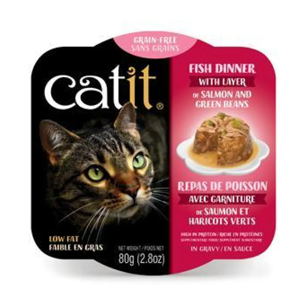 Hot Wet Cat Food Fish Dinner With Salmon & Green Beans Wet Food Cans, Pouches, Tetra Paks, Etc.