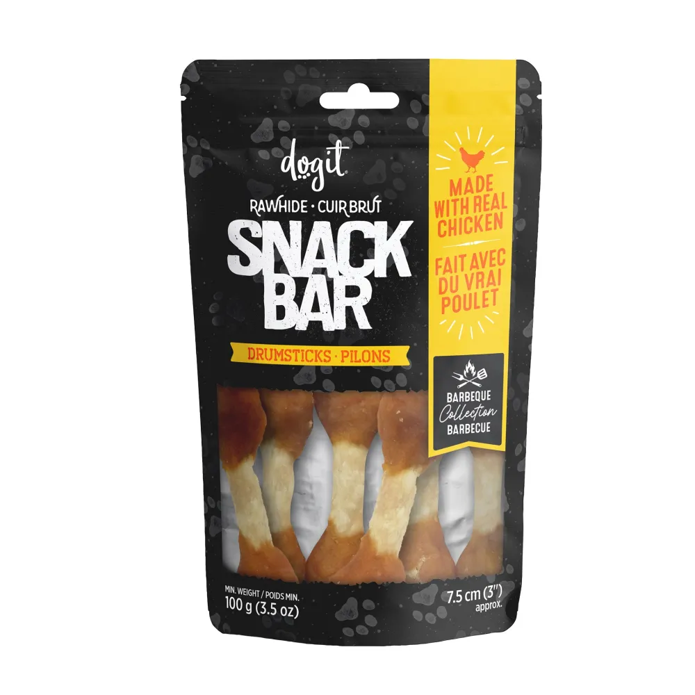 Fashion Snack Bar Dog Treats Chicken & Beefhide Drumsticks 3" Treats Treats & Chews