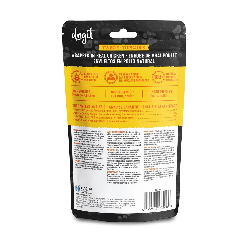 Hot Snack Bar Dog Treats Chicken Rawhide Twist Treats Treats & Chews