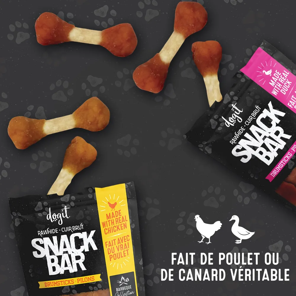 Fashion Snack Bar Dog Treats Chicken & Beefhide Drumsticks 3" Treats Treats & Chews