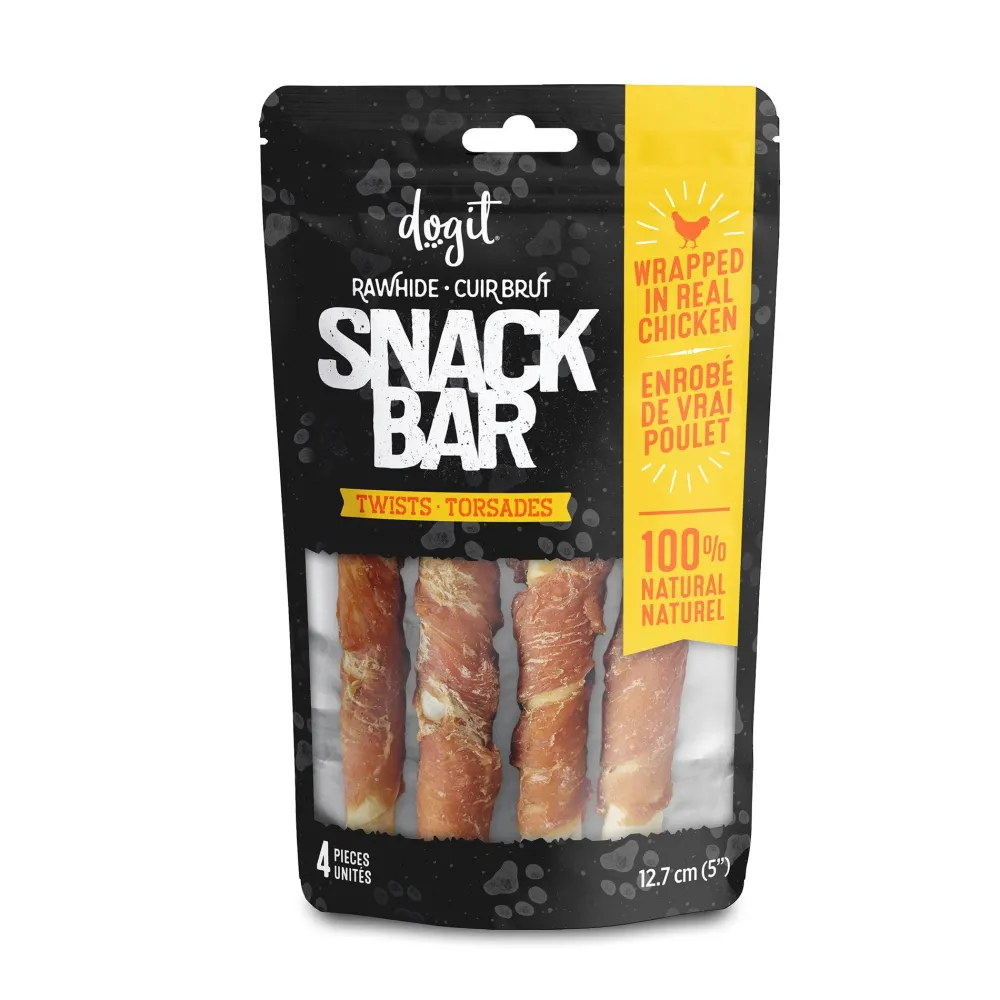 Hot Snack Bar Dog Treats Chicken Rawhide Twist Treats Treats & Chews