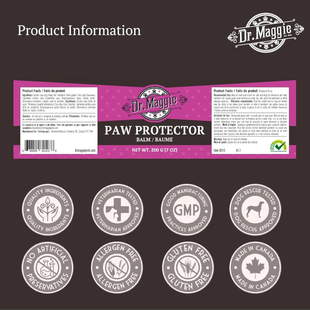 Hot Dr. Maggie Paw Protector Protective Balm for Dogs & Cats Supplies Leashes, Collars, Beds, Flea & Tick, Etc.