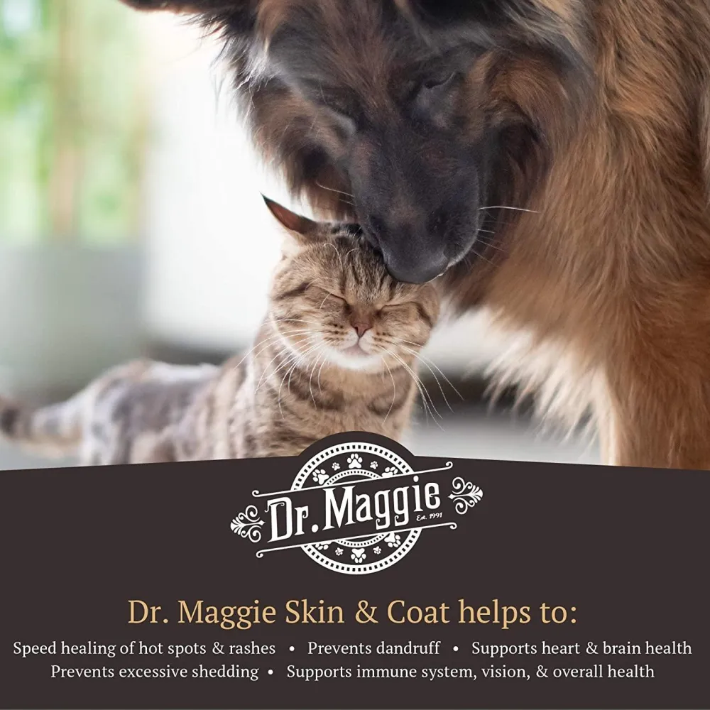 New Dr. Maggie Skin and Coat Omega 3 Supplement with Fish Oil, Flax, and Olive Oil Supplies Leashes, Collars, Beds, Flea & Tick, Etc.