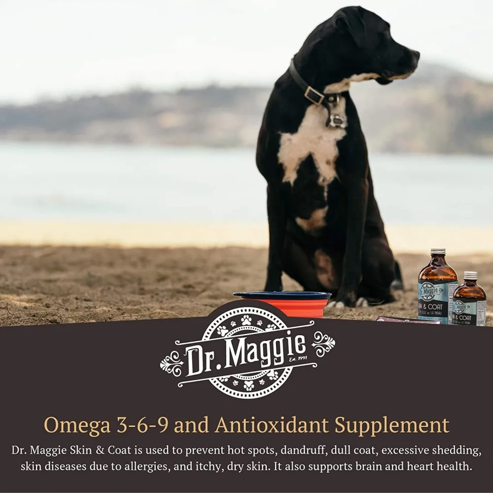 New Dr. Maggie Skin and Coat Omega 3 Supplement with Fish Oil, Flax, and Olive Oil Supplies Leashes, Collars, Beds, Flea & Tick, Etc.