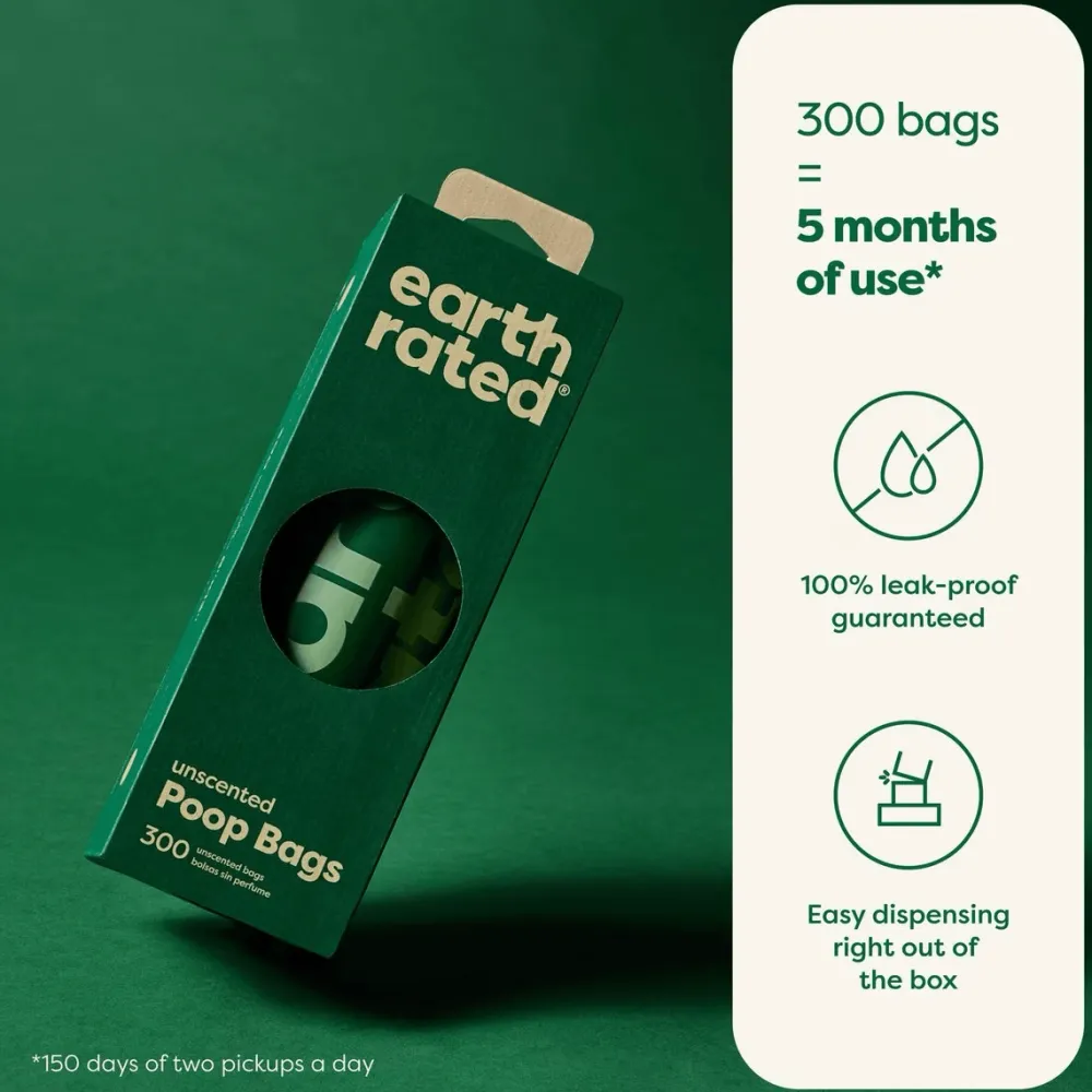 Hot 300 Unscented Dog Waste Bags on a Single Roll Supplies Leashes, Collars, Beds, Flea & Tick, Etc.