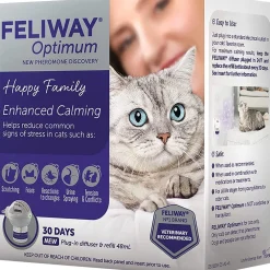 Online Optimum Cat, Enhanced Calming Pheromone Diffuser, 30 Day Starter Kit Supplies Collars, Scratchers, Toys, Etc.