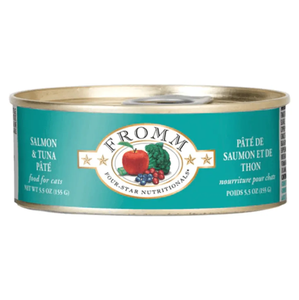 New Four Star Canned Cat Food Salmon & Tuna Pate Wet Food Cans, Pouches, Tetra Paks, Etc.
