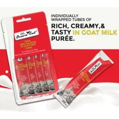 Clearance Puree Tubes Tuna with Salmon in Goats Milk Treats Crunchy, Soft, Lickable, Etc.