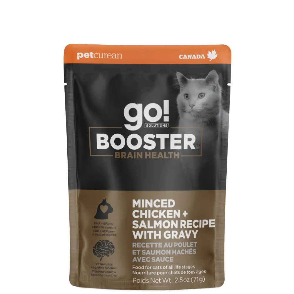 Best Booster Brain Health Minced Chicken + Salmon with gravy for cats Wet Food Cans, Pouches, Tetra Paks, Etc. | Dry Food Dry Cat Food