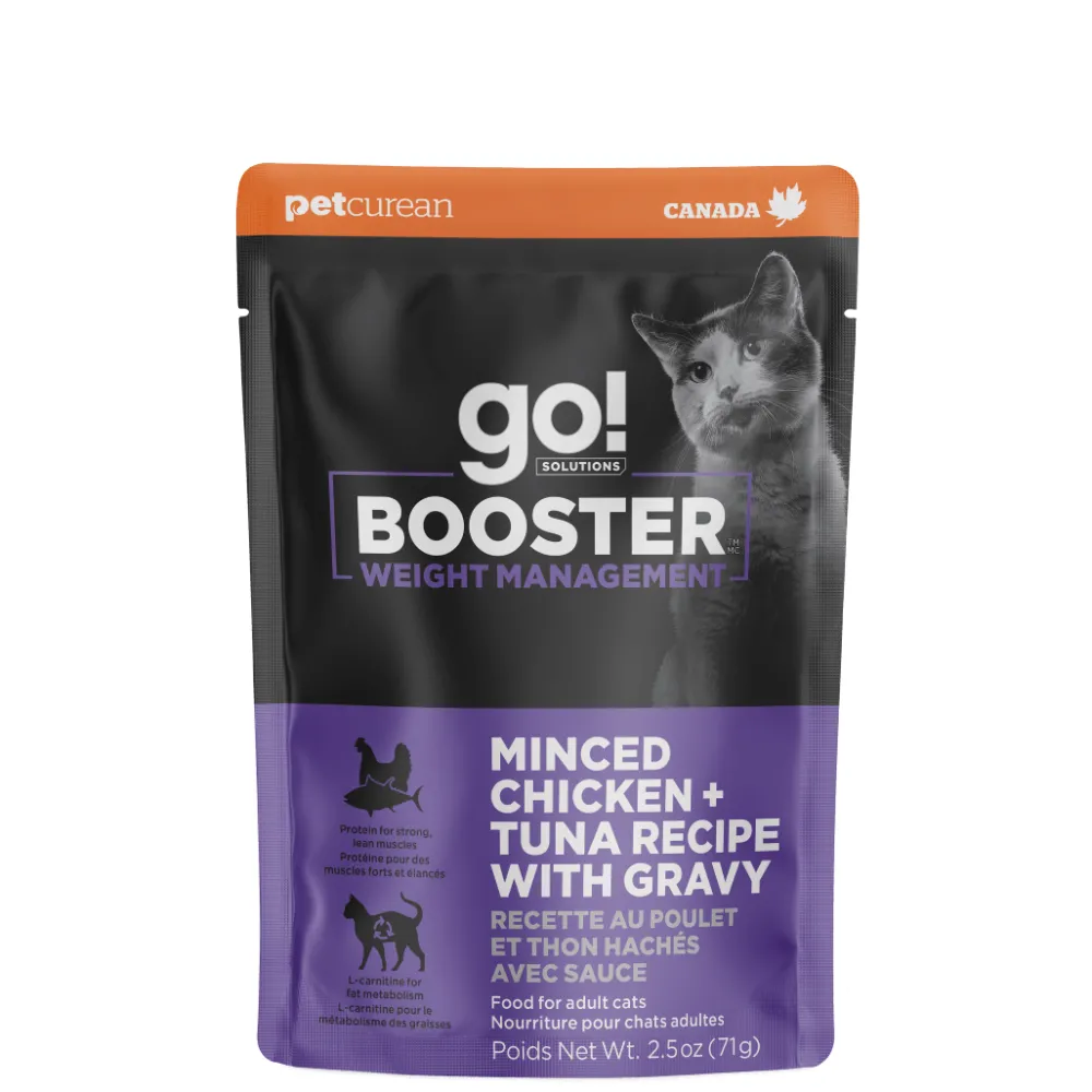 Hot Booster Weight Management Minced Chicken + Tuna with gravy for cats Wet Food Cans, Pouches, Tetra Paks, Etc. | Dry Food Dry Cat Food