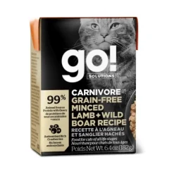 Hot Carnivore Grain Free Minced Lamb + Wild Boar Recipe for cats Wet Food Cans, Pouches, Tetra Paks, Etc.