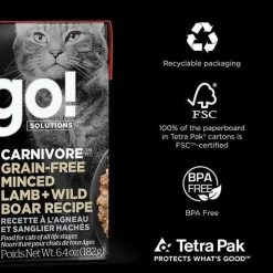 Hot Carnivore Grain Free Minced Lamb + Wild Boar Recipe for cats Wet Food Cans, Pouches, Tetra Paks, Etc.