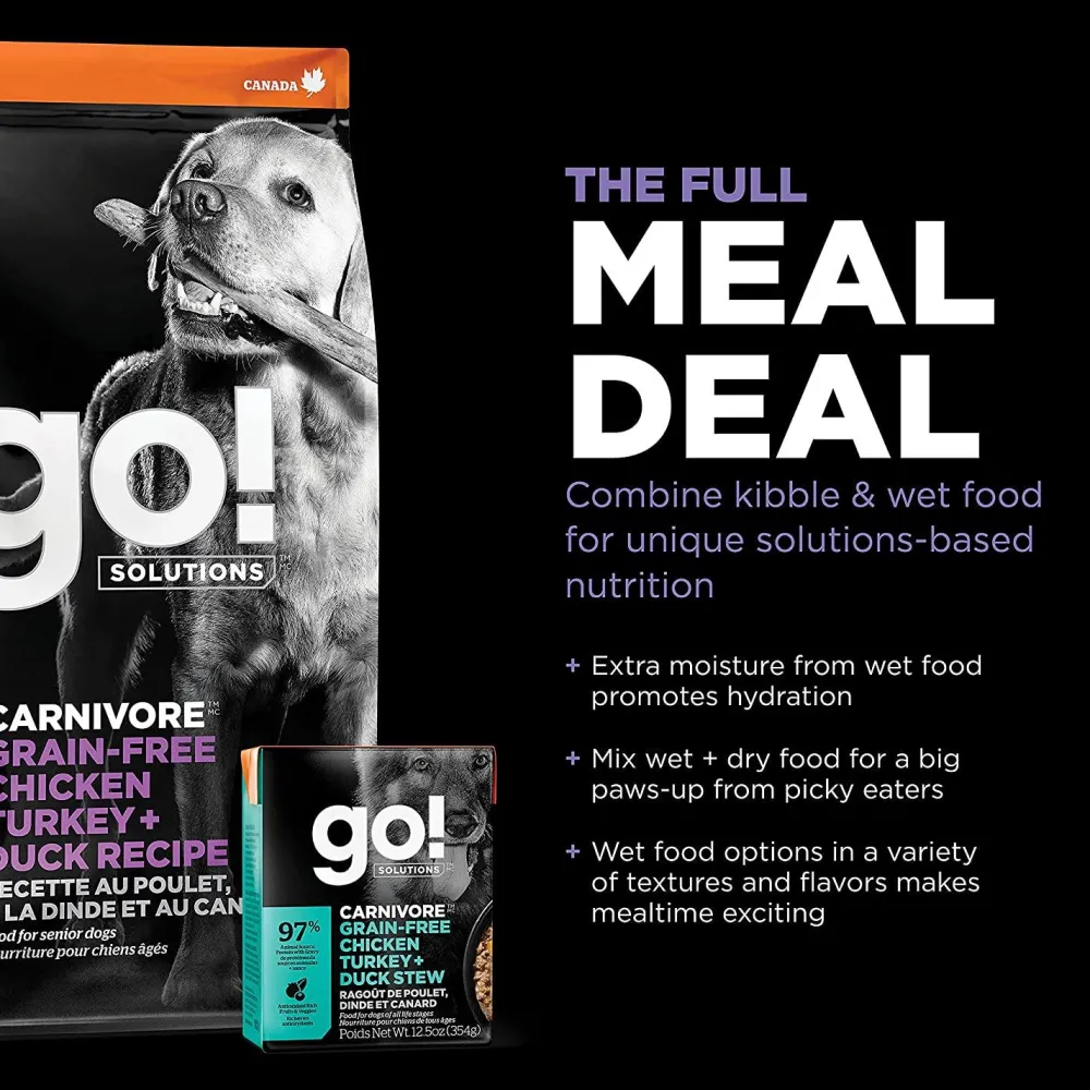 Sale Carnivore Grain-Free Chicken, Turkey + Duck Adult Senior Recipe for dogs Food Dry, Wet, Freeze Dried, Etc.